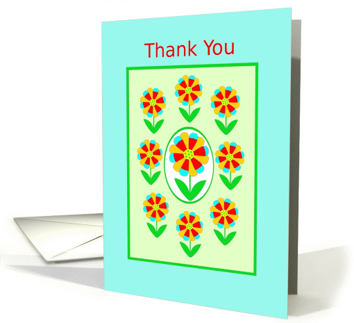 For Coming to My Party, Thank You, Rainbow Flowers card (1041387)