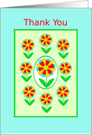 From Group, Thank You, Rainbow Flowers card