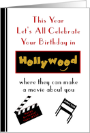 Actor, Happy Birthday, Hollywood Celebration card