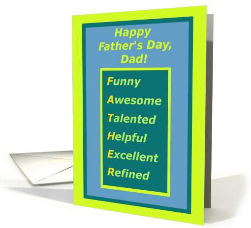 Happy Father's Day with Compliments, Acrostic card (1063101)