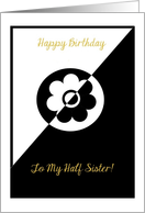 Half Sister, Happy Birthday, Stylish Lady card