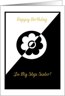 Step Sister, Happy Birthday, Stylish Lady card