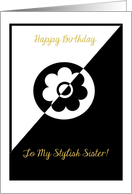 Sister, Happy Birthday, Stylish Lady card