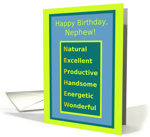 Nephew, Happy Birthday!, Compliments For You! card (1072423)
