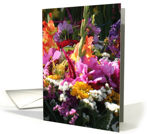 Bucket of Flowers, Any Occasion, blank inside card (1088372)