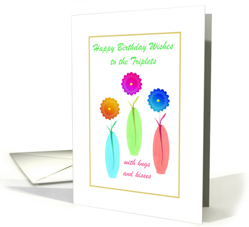 Triplets, Happy Birthday, With Hugs and Kisses card (1102514)