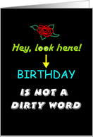 Happy Birthday, Humor, Dirty Word card