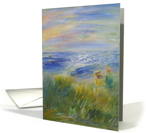 Happy Wedding Anniversary for Spouse, Stroll To Love Beach - card