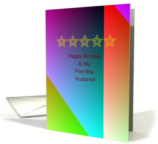 Five Star Husband Birthday card (454090)