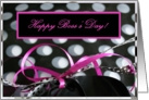 Happy Boss’s Day! Black White & Pink Polka Dot Gift card