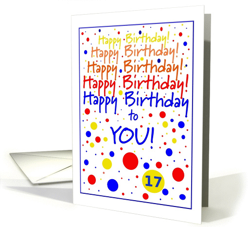 17 year old, Rainbow Happy Birthday, Five Times card (480726)
