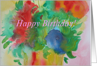 Happy Birthday! Dream Life, Watercolor by Bright card