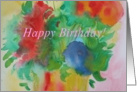 Happy Birthday! Dream Life, Watercolor by Bright card