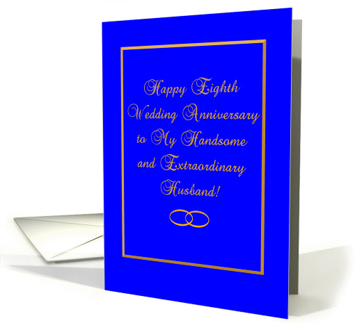 Eighth Wedding Anniversary-Wife to Husband card (504352)