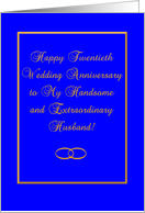 Wife to Husband, 20th Wedding Anniversary card