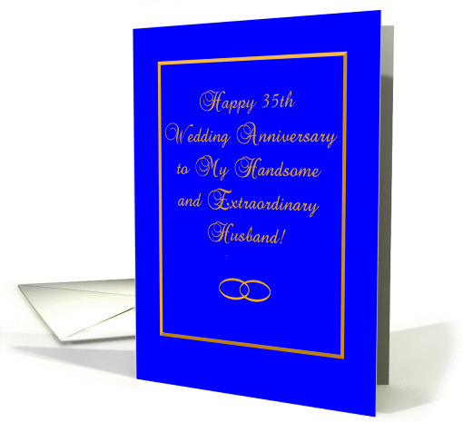 Wife to Husband, 35th Wedding Anniversary card (504374)