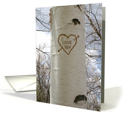 Romantic Love, I Love You Birch Tree card (514843)