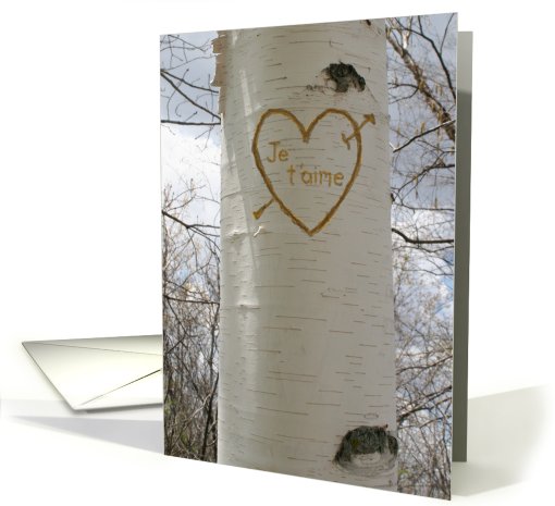 French Romantic Love, I Love You Birch Tree card (514860)