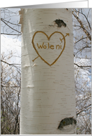 Wo le ni, Chinese Romantic Love, I Love You Birch Tree card