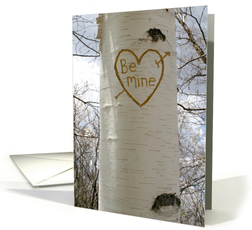 Be Mine, Heart and Arrow Valentine On Birch Tree card (515086)