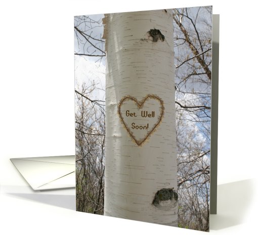 Get Well Birch Tree Heart card (515236)
