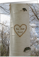 Get Well Birch Tree Heart card