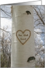 Get Well Birch Tree Heart card