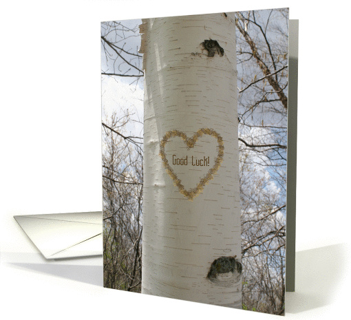 Good Luck Birch Tree Heart card (515840)