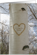 Support Awesome U.S. Troops, Birch Tree Heart Carving card