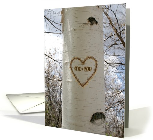 Romantic Love Heart on Birch Tree card (518344)