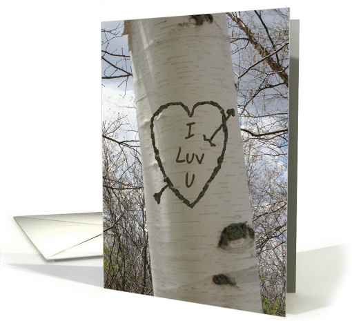 Romantic Love Heart on Birch Tree card (518351)