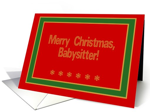 For Babysitter, Merry Christmas! card (520586)