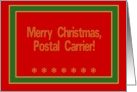 Postal Carrier, Merry Christmas! card