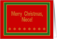 Niece, Merry Christmas! card