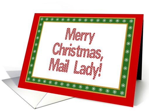 Mail Lady Merry Christmas card (523404)