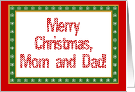 Mom and Dad, Merry Christmas-Happy New Year card