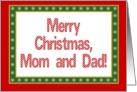 Mom and Dad, Merry Christmas-Happy New Year card