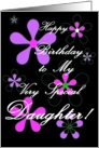 Daughter Happy Birthday w/ Flowers card