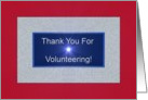 Volunteer Thank You! card