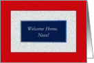 Niece, Welcome Home! God Bless America card