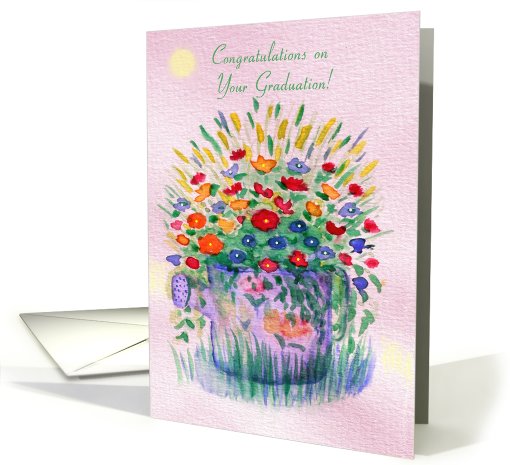 Graduation Congrats, Sprinkler Full of Flowers card (571955)