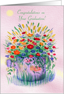 Graduation Congrats, Sprinkler Full of Flowers card