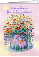 College Graduation Congrats, Sprinkler Full of Flowers card