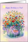 Happy Belated Birthday! Sprinkler Full of Flowers card