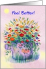 Secret Pal,Feel Better, Sprinkler Can of Flowers card