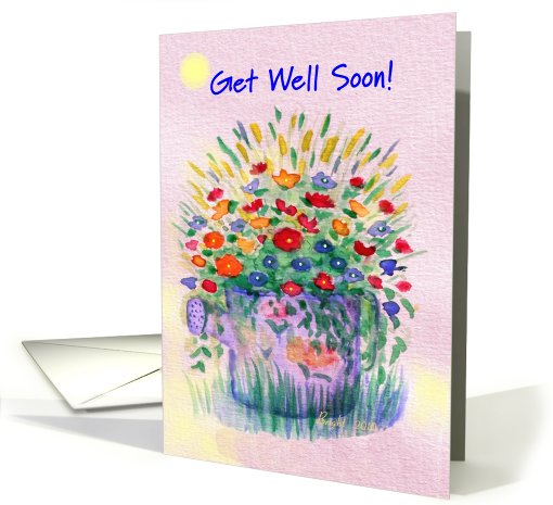 From All of US, Get Well, Sprinkler Can of Flowers card (572917)