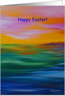 Romantic,Sunrise Ocean, Happy Easter card