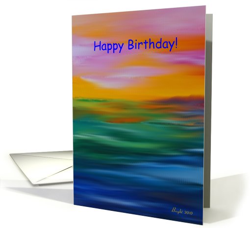 Sunrise Ocean, Happy Birthday Water Sign! card (580615)