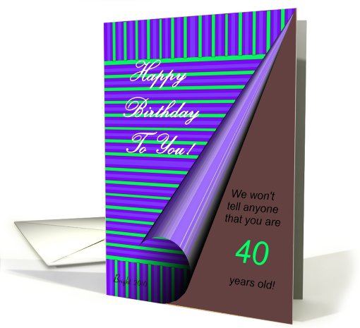 Happy Birthday 40 Under the Rug card (583449)