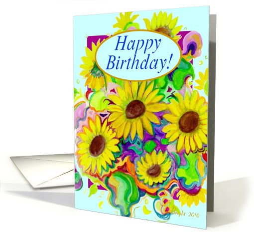 Humor, Happy Birthday, Bunch of Sunflowers card (585518)